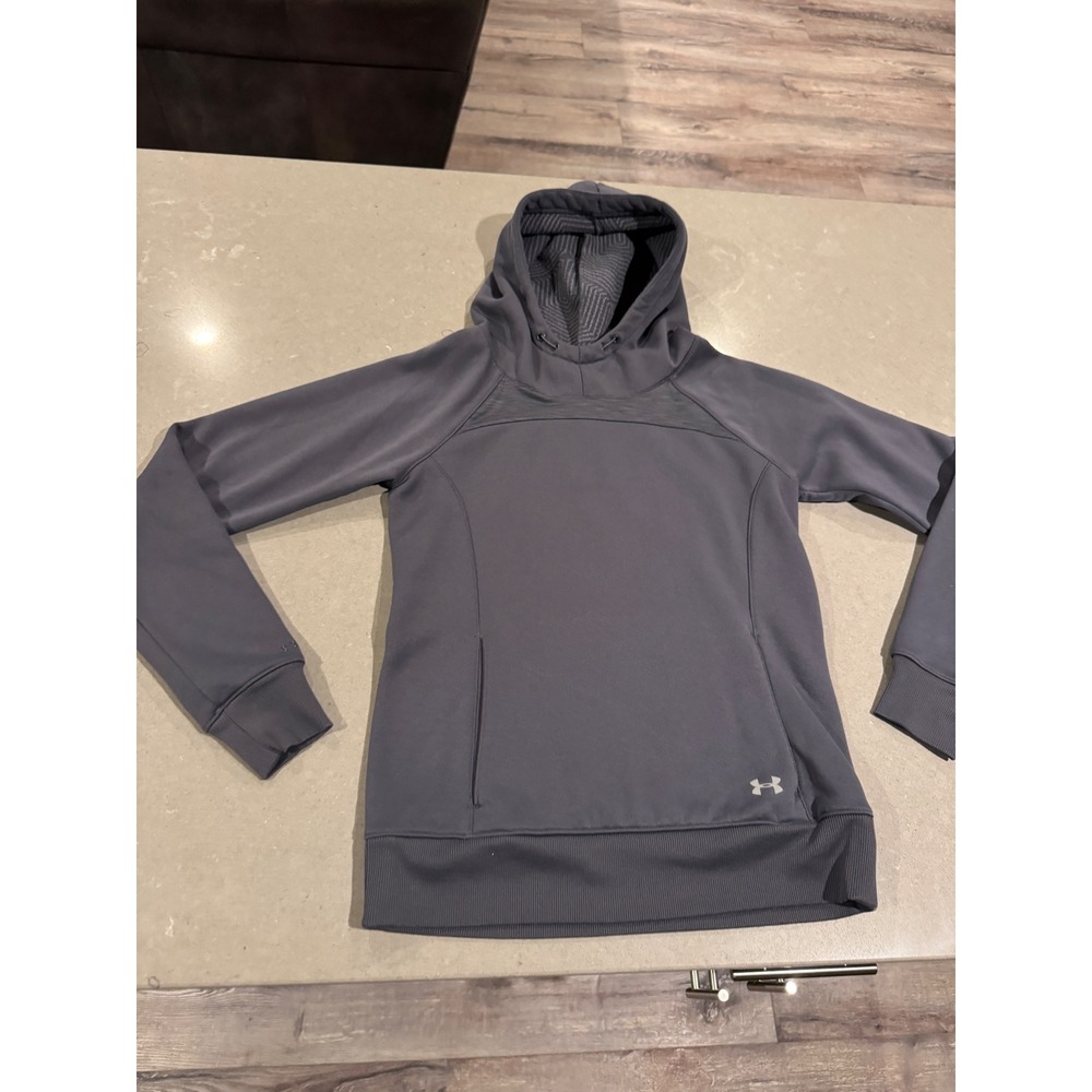 Under‎ Armour ColdGear Women's Gray Long Sleeve Hoodie Fleece Athletic XS